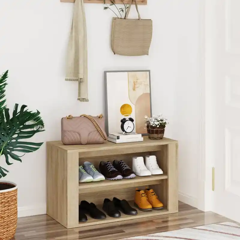vidaXL sonoma tölgy színű szerelt fa cipőtartó 75x35x45 cm Árengedmény