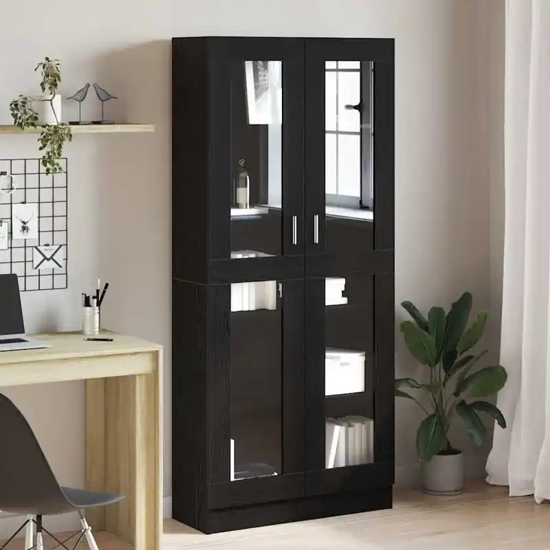 Korlátozott ajánlat vidaXL Könyvespolc Musta tammi 82,5 x 30,5 x 185 cm Faanyag