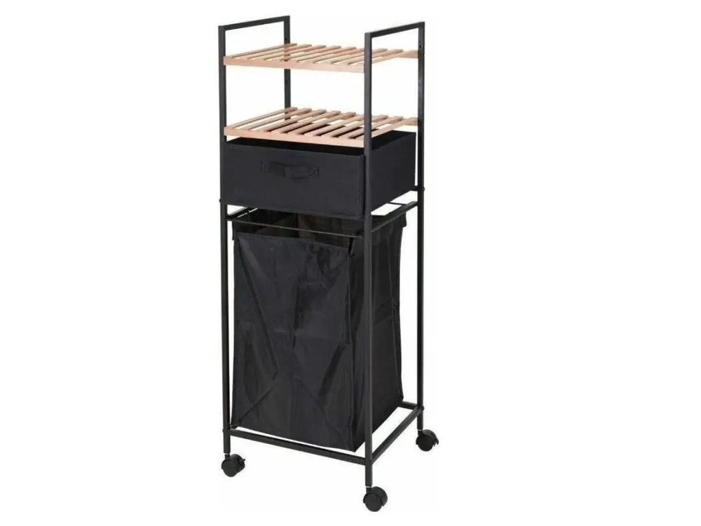 Gyors szállítás Mobil ruha kosár polcokkal és fiókkal GARMENT 38x105 cm