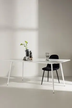 deLOHN Silar Téglalap alakú étkezőasztal, MDF, Fehér Rendeld meg most