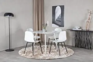 deLOHN Plaza, Arctic Kör alakú étkezőgarnitúra, MDF, Fehér Utolsó esély
