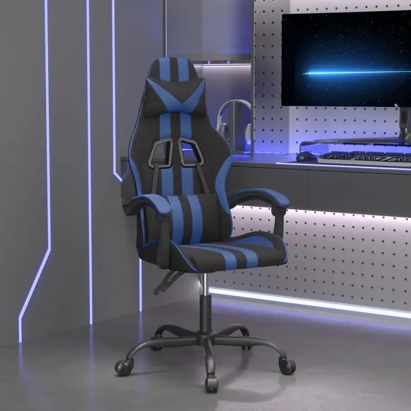 Vedd meg online vidaXL fekete és kék műbőr forgó játékszék