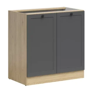 Végkiárusítás JUNONA LINE - D2D/80/82 - Alsószekrény elem (bernstein tölgy/grafit)