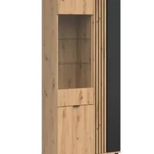 Alacsony ár BRW VABRES álló vitrin - REG2D1W - artisan tölgy/fekete