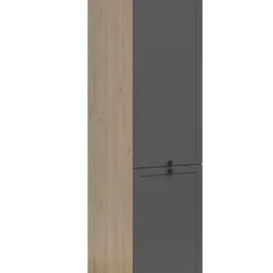 Vedd meg online JUNONA LINE - D2D/50/195-L - Magasszekrény elem, balos (bernstein tölgy/grafit)