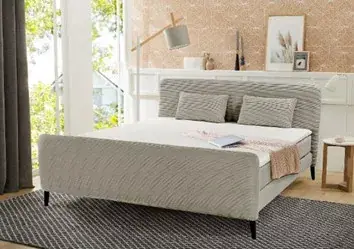 Újdonság Elisa boxspring ágy (180 x 200 ) - kord anyagú világos szürke