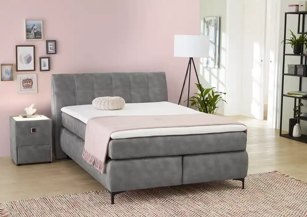 Expressz szállítás Gitta boxspring ágy (140 x 200 ) - szürke