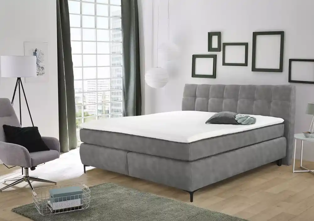 Újdonság Gitta boxspring ágy (180 x 200 ) - szürke