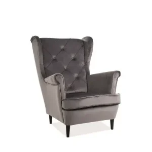 Azonnali szállítás Lady Velvet fotel Bluvel 14 szürke/wenge