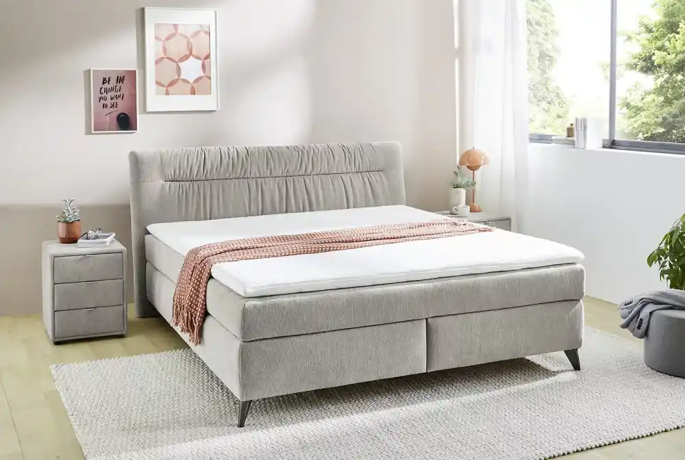 Inka boxspring ágy - közép szürke Utolsó esély