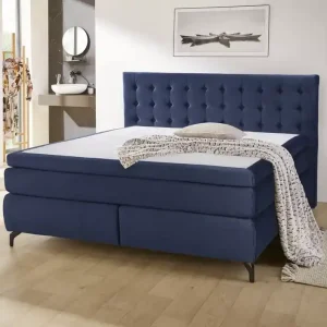 Azonnali szállítás Jessica boxspring ágy - velúr hatású sötét kék