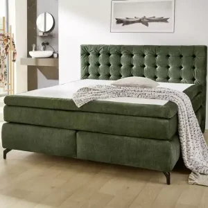 Jessica max boxspring ágy - velúr hatású sötét zöld Expressz kézbesítés