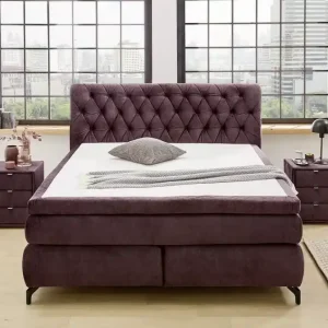 Csak ma Scarlett max boxspring ágy (180 x 200 ) - velúr hatású padlizsán