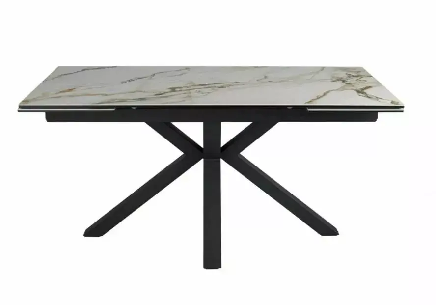 COLUMBUS - Széthúzható Étkezőasztal (160-240 cm) - Amber Bianco matt fehér/matt fekete Korlátozott ajánlat