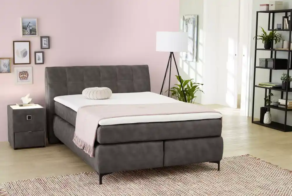 Biztonságos vásárlás Gitta boxspring ágy (140 x 200 ) - sötét szürke