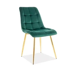 Nézd meg most CHIC Velvet Szék (arany/Sötétzöld)