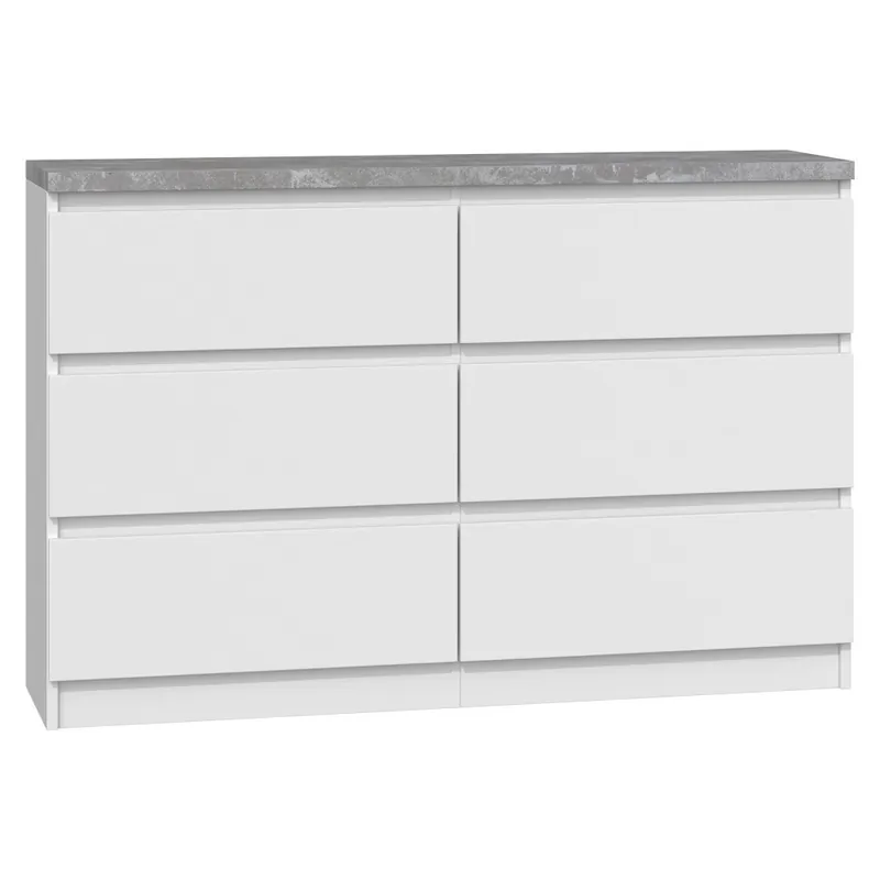 Árengedmény M6 120 B22 MIX fiókos szekrény, fehér- beton