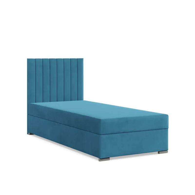 Agen egyszemélyes ágy, bársony, ágyneműtartóval, zöld Vásárlói kedvenc