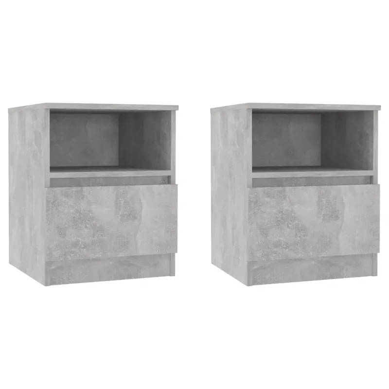 2 db betonszürke forgácslap éjjeliszekrény 40 x 40 x 50 cm Vedd meg most