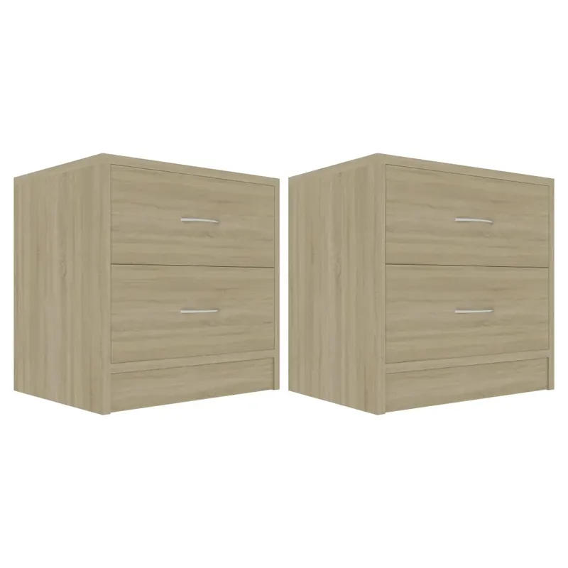 2 db sonoma tölgy színű forgácslap éjjeliszekrény 40x30x40 cm Vásárlói kedvenc
