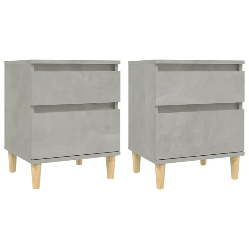 2 db betonszürke éjjeliszekrény 40x35x50 cm Expressz kézbesítés