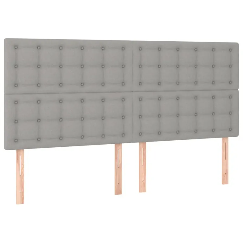 4 db világosszürke szövet fejtámla 100x5x78/88 cm Akció
