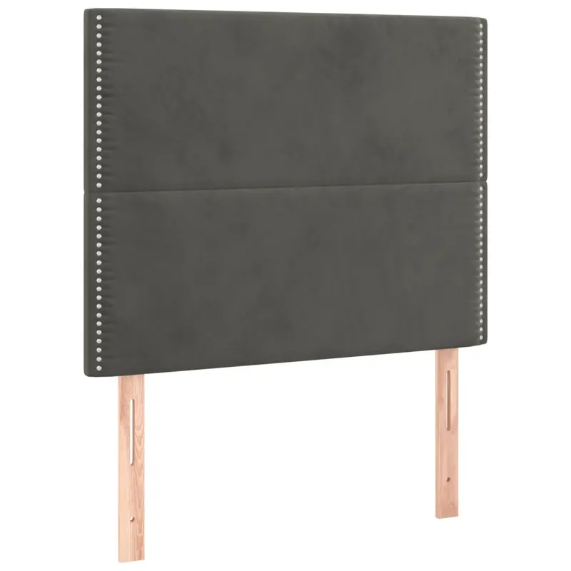 2 db sötétszürke bársony fejtámla 80 x 5 x 78/88 cm Újdonság