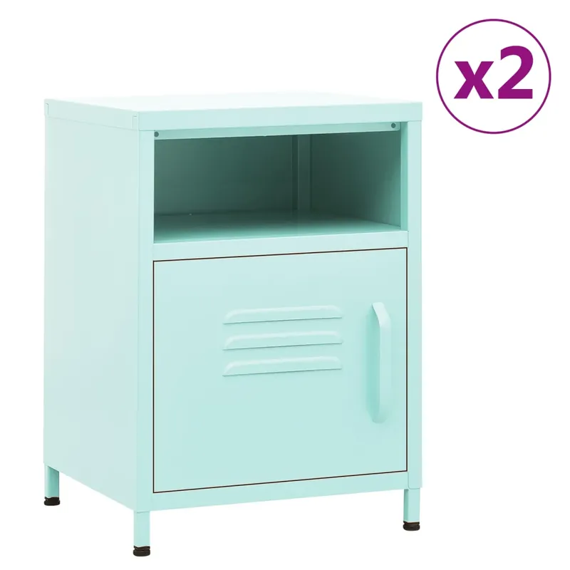 2 db menta acél éjjeliszekrény 35 x 35 x 51 cm Újdonság