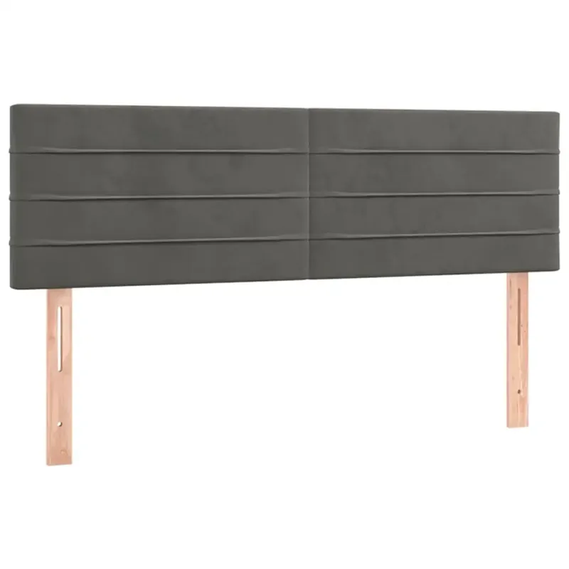 2 db sötétszürke bársony fejtámla 72 x 5 x 78/88 cm Szezonális akció