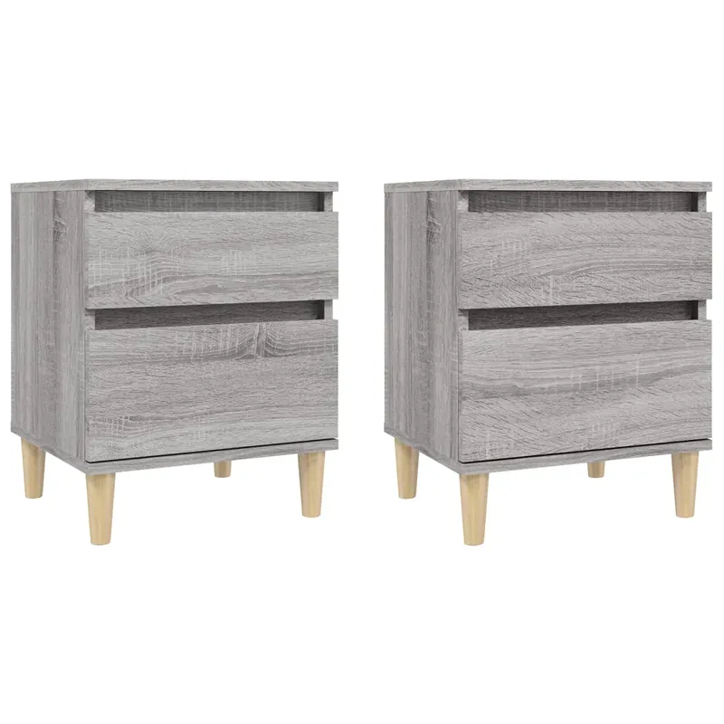 2 db szürke sonoma színű éjjeliszekrény 40x35x50 cm Vedd meg online