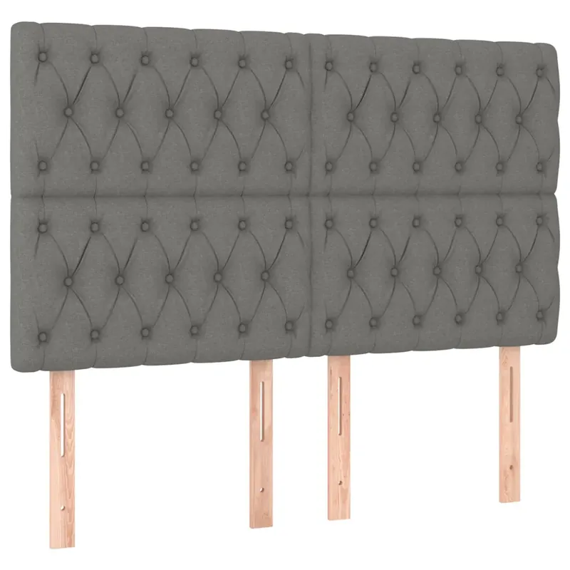 4 db sötétszürke szövet fejtámla 72 x 7 x 78/88 cm Azonnali szállítás