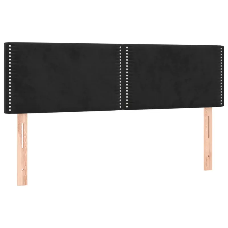 2 db fekete bársony fejtámla 72 x 5 x 78/88 cm Újdonság