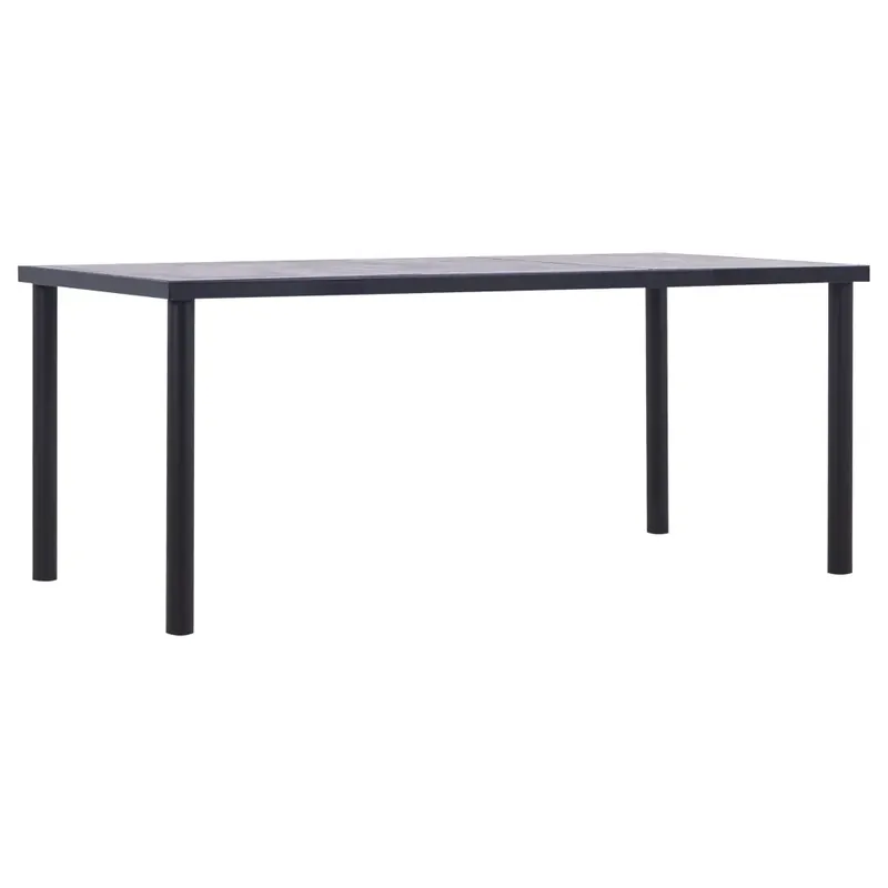 Alacsony ár fekete és betonszürke MDF étkezőasztal 180 x 90 x 75 cm