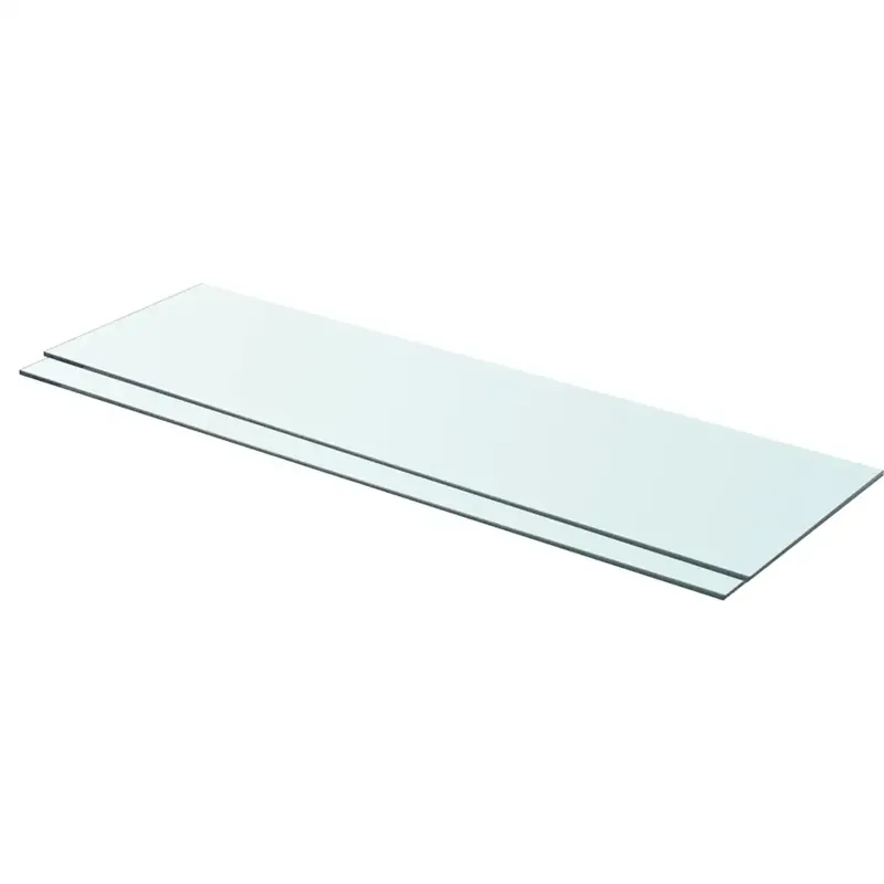 2 db átlátszó üveg paneles polc 90 x 25 cm Korlátozott ajánlat