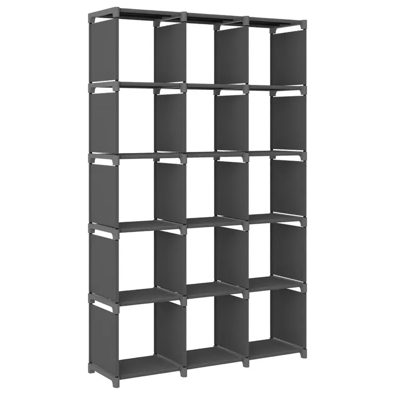15 rekeszes szürke szövet bemutató polc 103 x 30 x 175,5 cm Bestseller