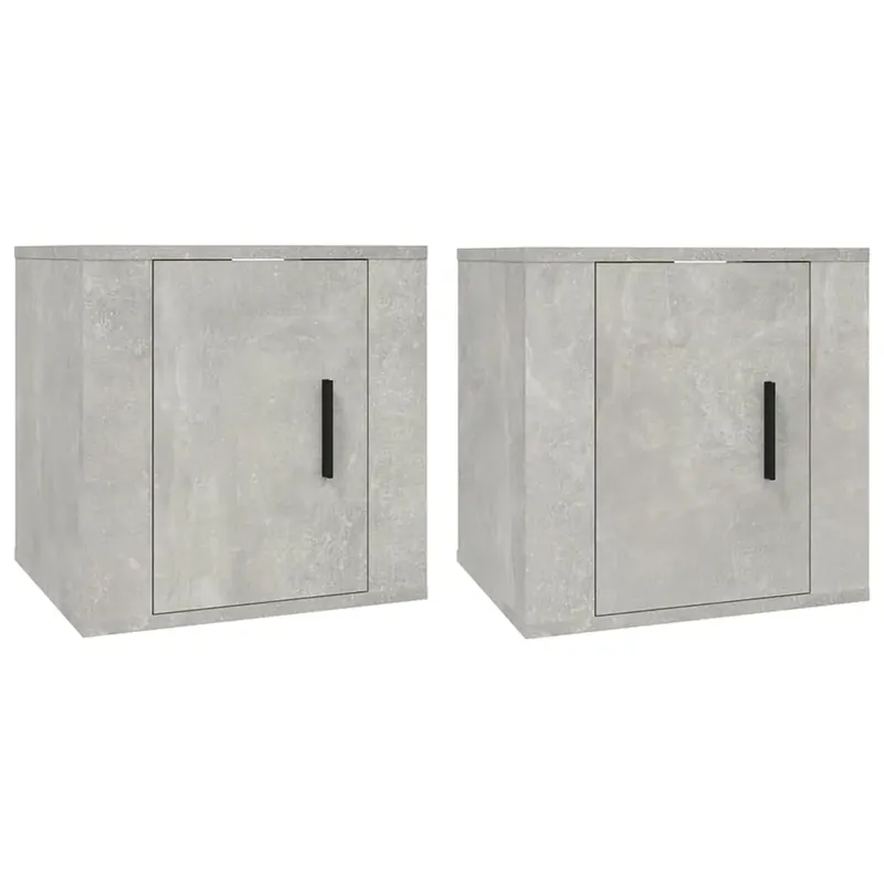2 db betonszürke fali TV-szekrény 40x34,5x40 cm Gyors kiszállítás