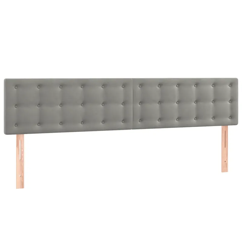 2 db világosszürke bársony fejtámla 100x5x78/88 cm Csak ma