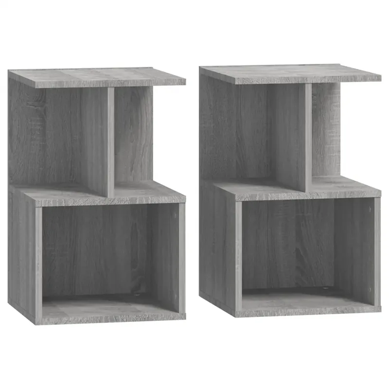 2 db szürke sonoma színű szerelt fa éjjeliszekrény 35x35x55 cm Biztonságos fizetés