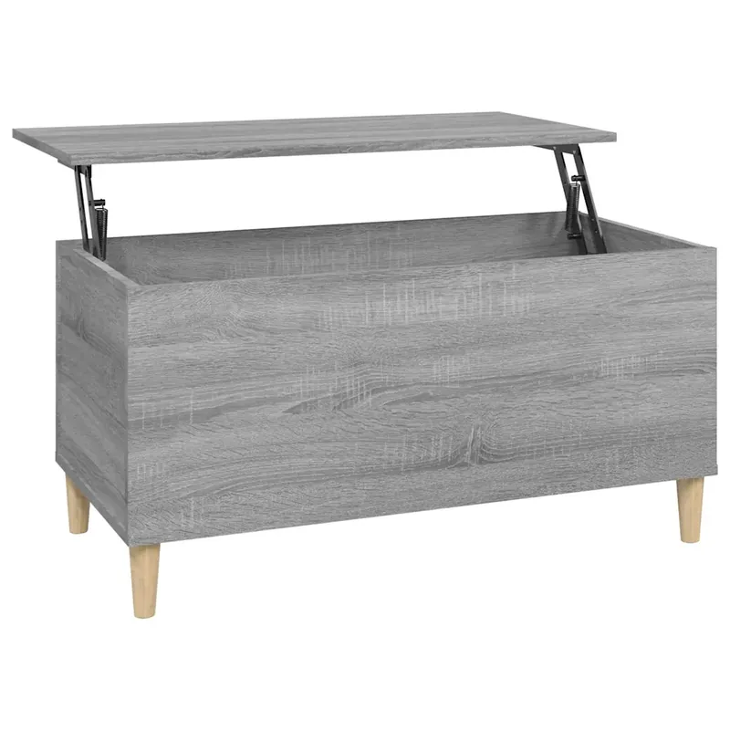 Korlátozott ajánlat szürke sonoma színű szerelt fa dohányzóasztal 90x44,5x45 cm