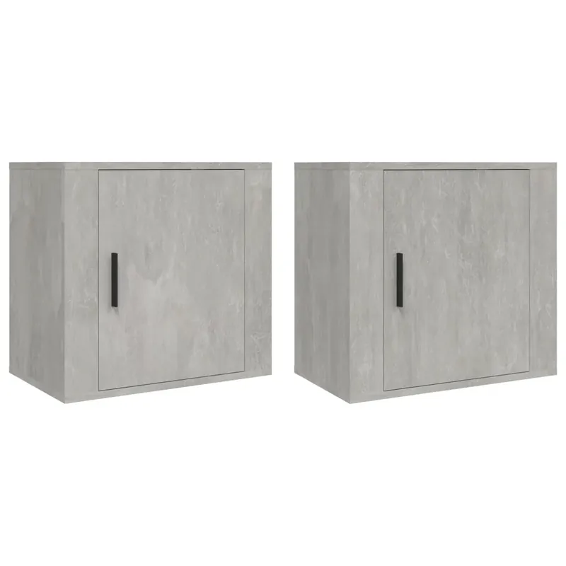 2 db betonszürke falra szerelhető éjjeliszekrény 50x30x47 cm Újdonság