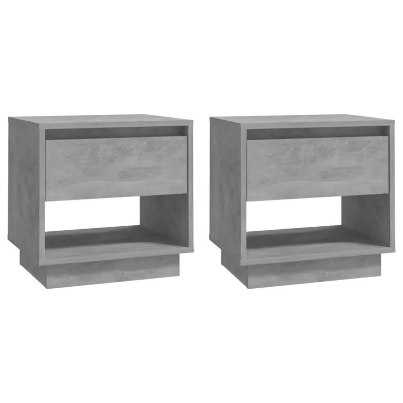 2 db betonszürke forgácslap éjjeliszekrény 45 x 34 x 44 cm Exkluzív ajánlat