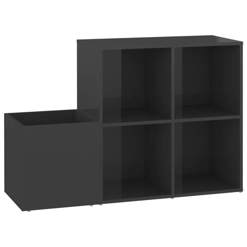 Kiárusítás magasfényű szürke előszobai cipősszekrény 105 x 35,5 x 70 cm