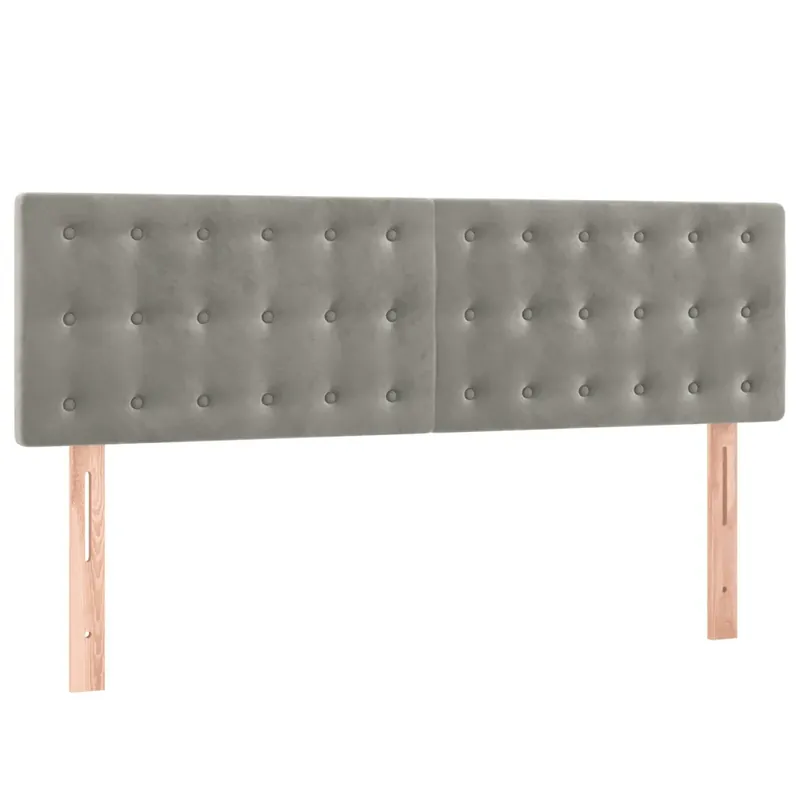 2 db világosszürke bársony fejtámla 72 x 5 x 78/88 cm Akciós ár