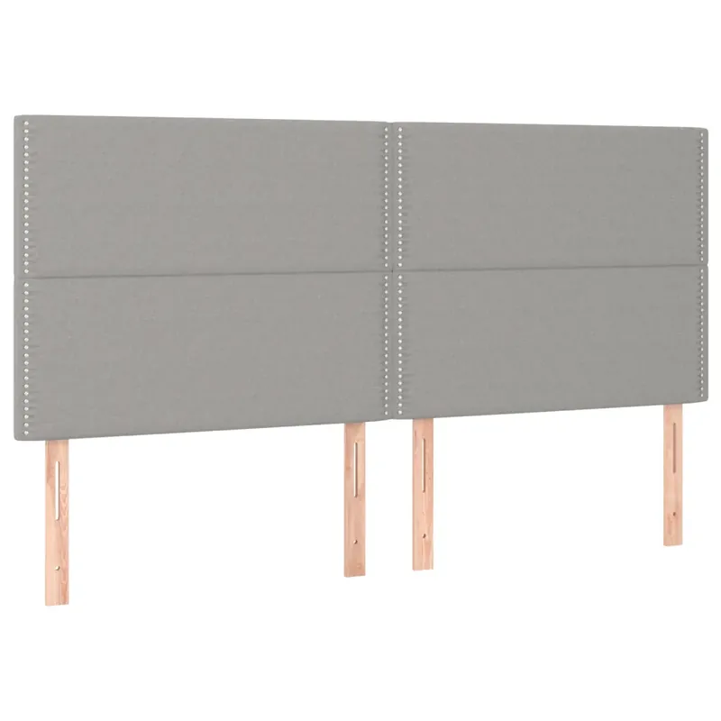 4 db világosszürke szövet fejtámla 100x5x78/88 cm Végkiárusítás