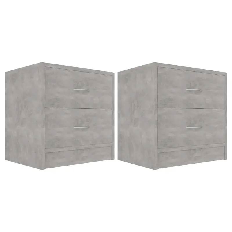 2 db betonszürke forgácslap éjjeliszekrény 40 x 30 x 40 cm Biztonságos vásárlás