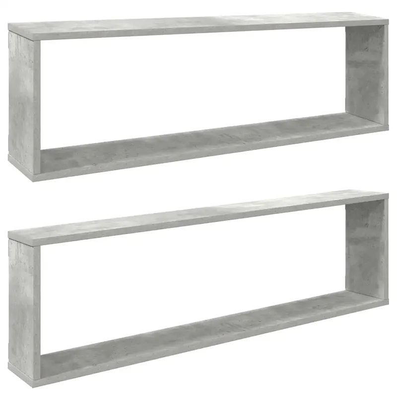 2 db betonszürke forgácslap fali polc 100 x 15 x 30 cm Végkiárusítás
