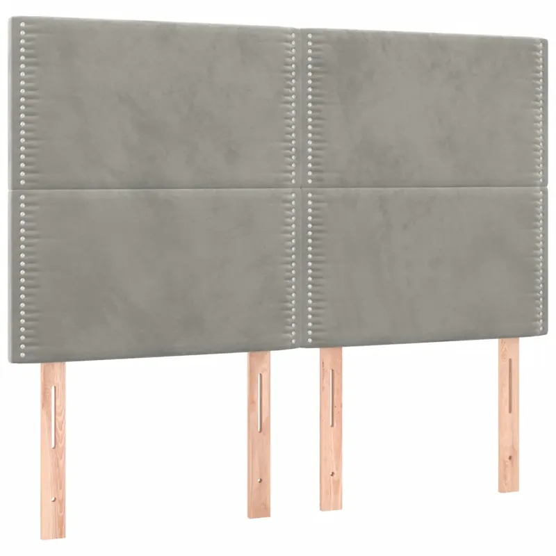 4 db világosszürke bársony fejtámla 72 x 5 x 78/88 cm Vedd meg online