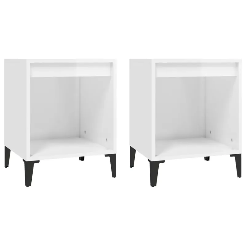 2 db magasfényű fehér éjjeliszekrény 40x35x50 cm Ne maradj le