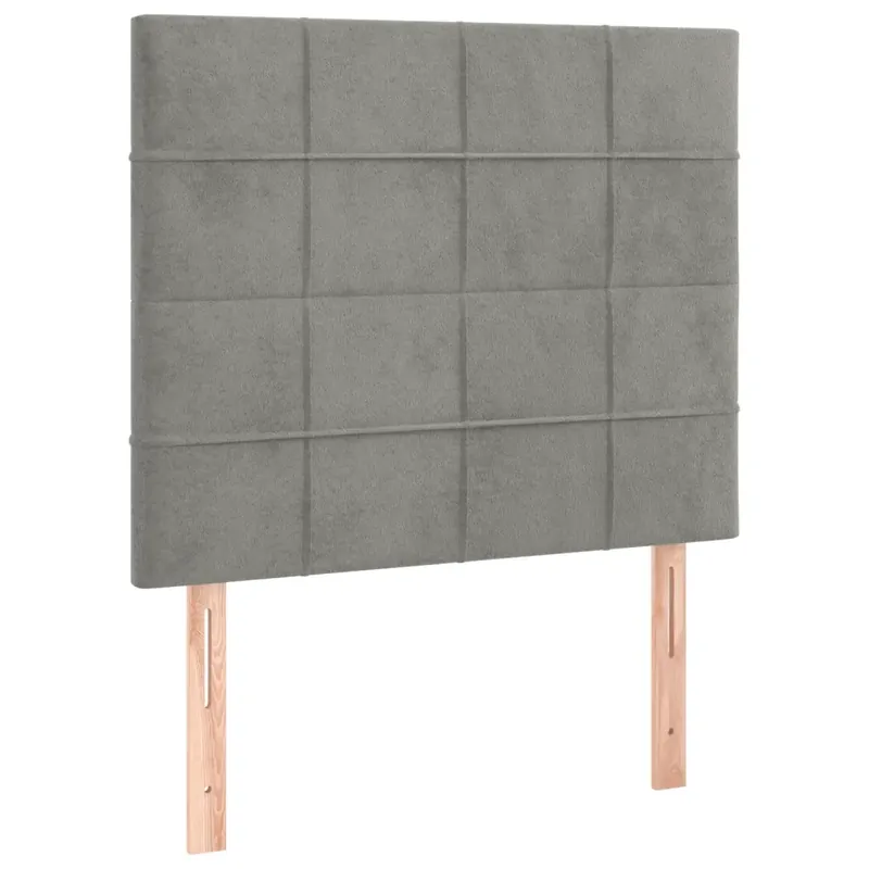 2 db világosszürke bársony fejtámla 90x5x78/88 cm Árengedmény