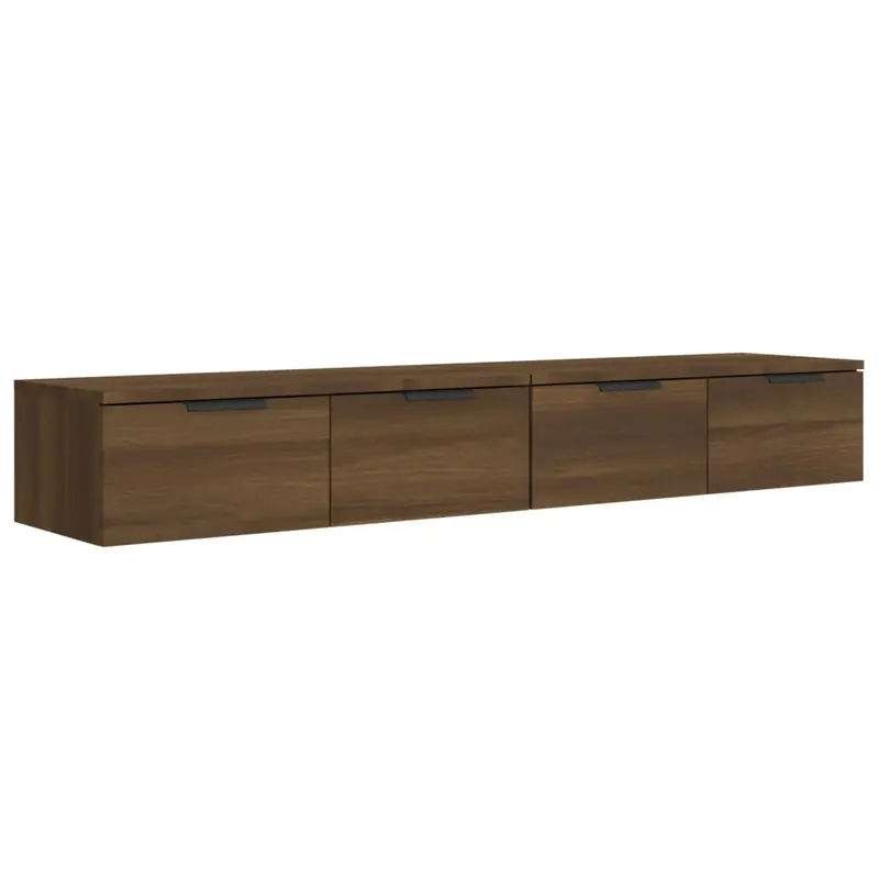 2 db barna tölgyszínű szerelt fa fali szekrény 68x30x20 cm Végkiárusítás